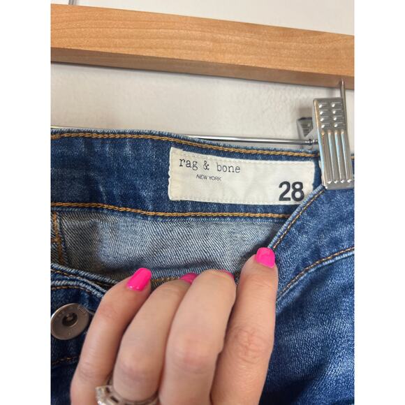 NEW Rag & Bone Dre Low Rise Slim Straight Leg Boyfriend Jeans Blue Size: 28 - Picture 4 of 8